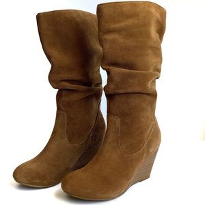 LE CHATEAU WEDGE BOOT SUEDE NEW TALL BOOT LEATHER